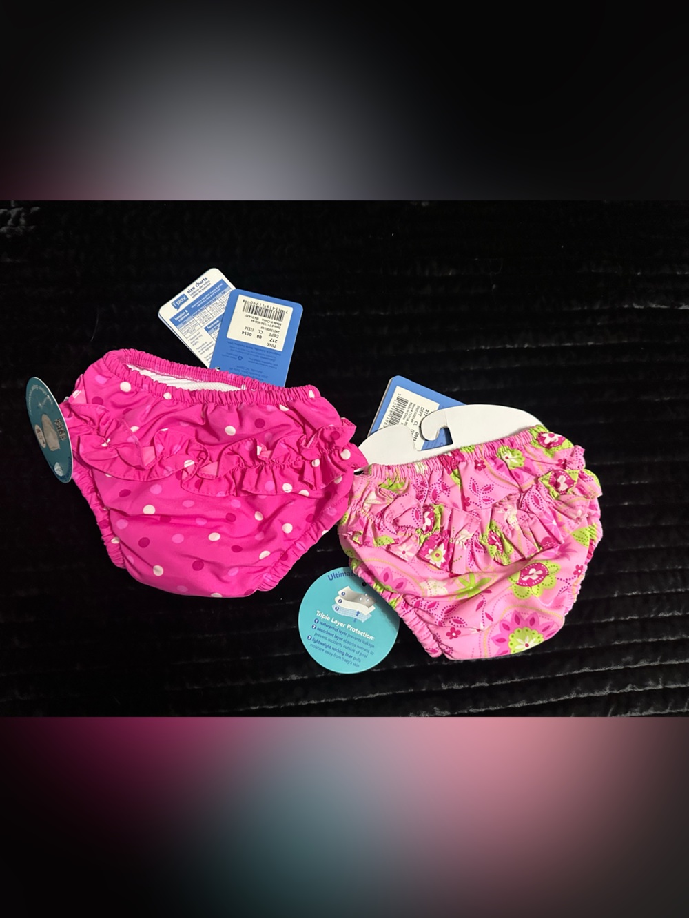 i play. Pink Floral & Polka Dot Reusable Swim Diaper Covers - Set of 2